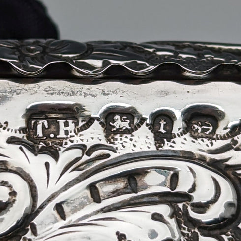 1893 British Antique Sterling Silver Pin Box 51g Thomas Hayes